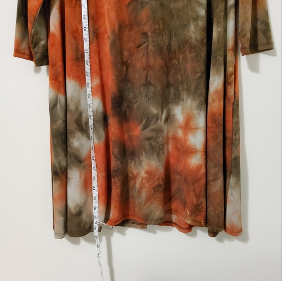 NWT! Miss Dottie's Tye Dye Stretch Shift 3/4 Sleeve Dress Size XXL - Picture 3 of 8